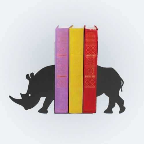 держатель для книг "носорог" черный 