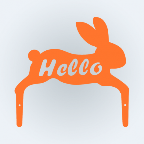 садовый декор "кролик hello" оранжевый  фото 2